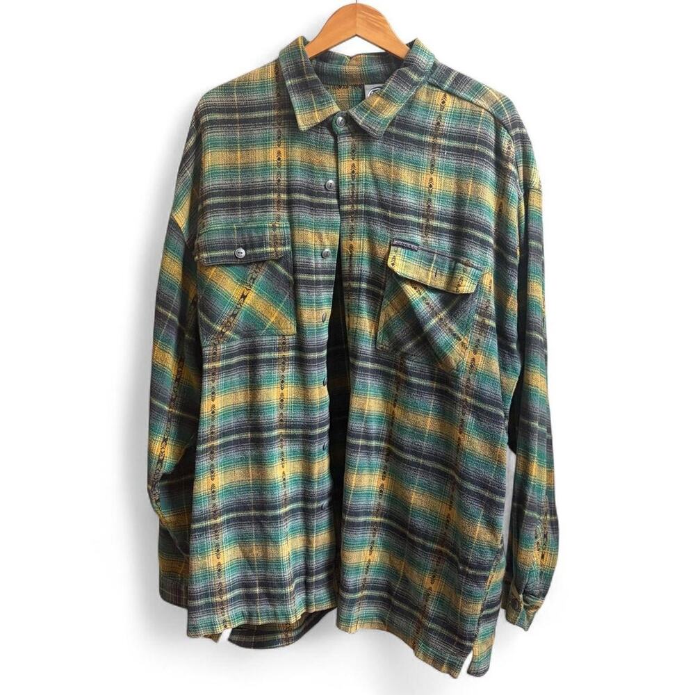 Vintage 90s Oneill Button Up Flannel Shirt Men’s XL Retro Beach Surfwear